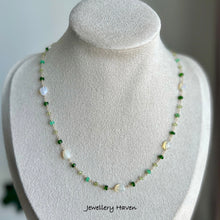 Load image into Gallery viewer, Ethiopian opal, chrome diopside, peridot and chrysoprase necklace