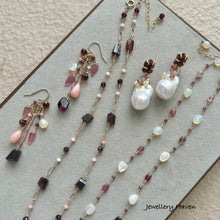 画像をギャラリービューアに読み込む, Ethiopian opal, pink tourmaline, garnet necklace