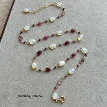 画像をギャラリービューアに読み込む, Ethiopian opal, pink tourmaline, garnet necklace