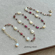 画像をギャラリービューアに読み込む, Ethiopian opal, pink tourmaline, garnet necklace