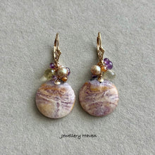 Load image into Gallery viewer, Purple agate earrings
