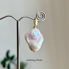 Laden Sie das Bild in den Galerie-Viewer, Reserved … Rainbow iridescent baroque pearl and ruby pendant