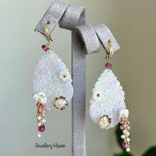 Load image into Gallery viewer, Certified type A lavender jadeite earrings
