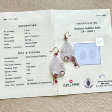 Cargar imagen en el visor de la galería, Certified type A lavender jadeite earrings