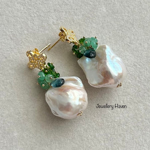 Baroque pearl earrings #1