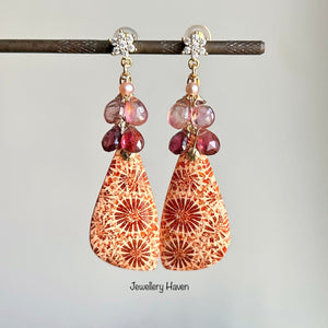 Reserved for June ... Fossil coral earrings #3
