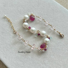 Load image into Gallery viewer, Rose quartz and Akoya pearls bracelet