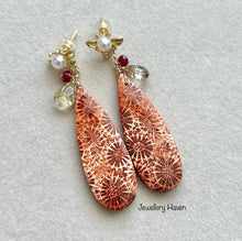 Load image into Gallery viewer, Fossil coral earrings #4