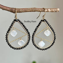 Load image into Gallery viewer, Black spinels chandelier earrings #1