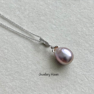 Lilac purple Edison pearl necklace